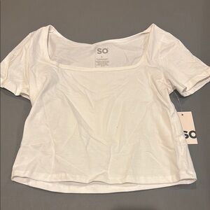 SO White Puff Sleeve Crop Blouse